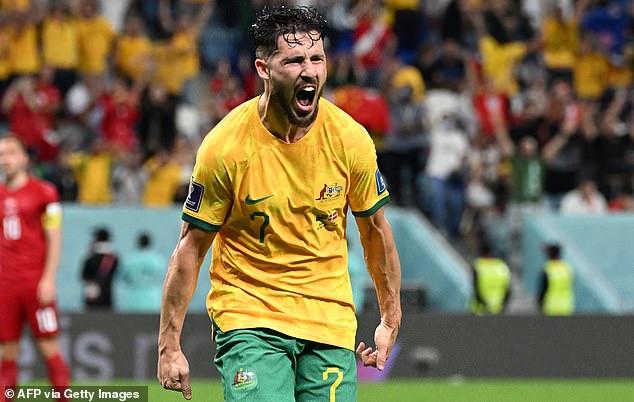 Leckie became an instant Socceroos legend after his goal against Denmark secured qualification for the round of 16 of the 2022 World Cup in Qatar