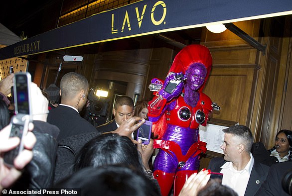 In 2010, she dressed in an 8-foot-tall 'Transformer' costume