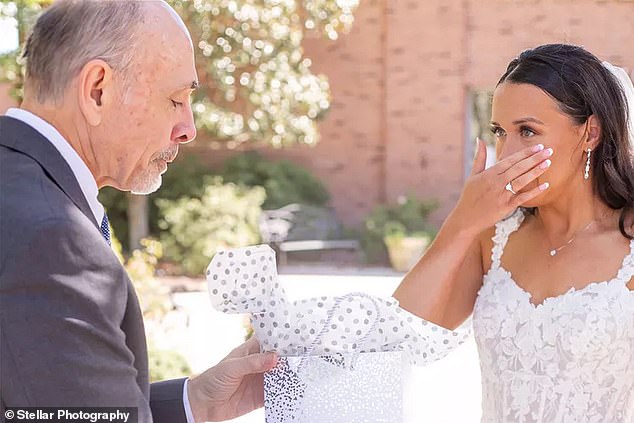 David Jones walked five and a half hours after driving seven hours to walk his daughter Elizabeth Marquez down the aisle at her wedding in Johnson City, Tennessee