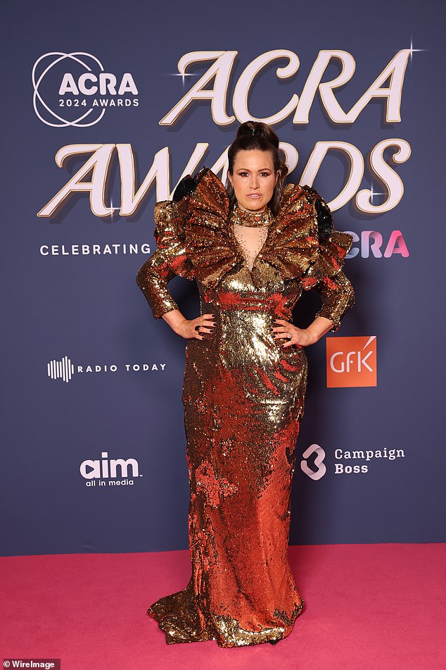 Christie Hayes (pictured) made sure all eyes were on her as she attended the 2024 ACRA Awards in Sydney on Saturday evening