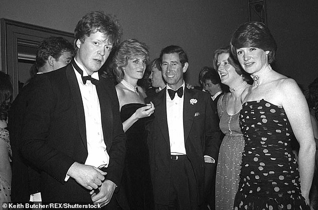 Princess Diana celebrating her brother's 21st birthday, pictured left, with her then husband Prince Charles, Lady Jane Fellowes and Lady Sarah McCorquodale, 1985