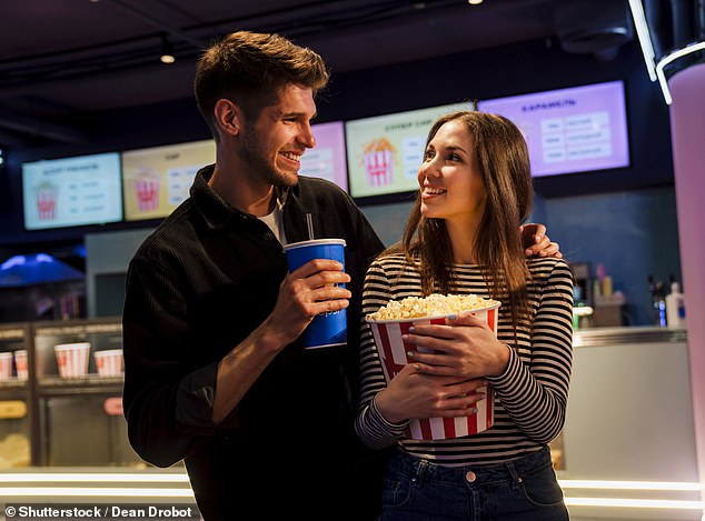 Researchers have found that sharing a cry over a sad movie or a laugh during a comedy can increase your bond with a stranger (file image)