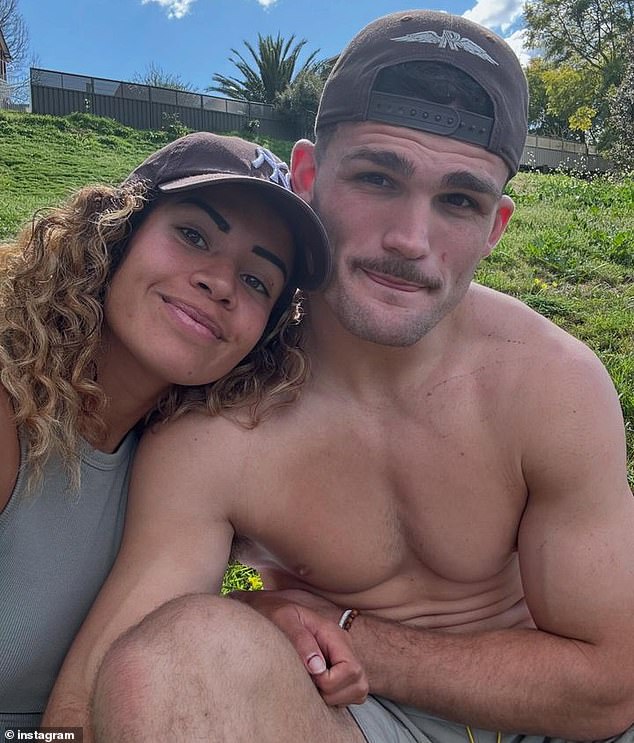 Cleary, 26, has joined Izack Tago, Paul Alamoti, Luke Garner and Soni Luke on a meal plan consisting mainly of meat, fish and eggs (pictured, with friend Mary Fowler)