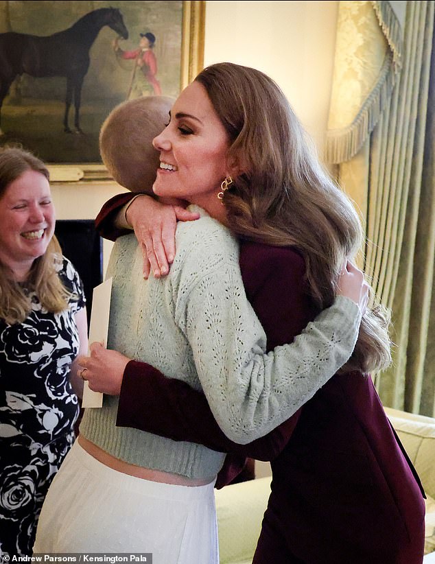 The gold Cassandra Goad 'Temple of Heaven' earrings worn by the Princess of Wales when she met young photographer Liz Hatton at Windsor Castle last week