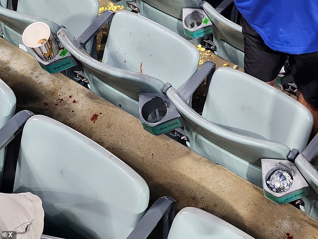 A vicious brawl reportedly broke out in the stands of Dodger Stadium on Saturday night