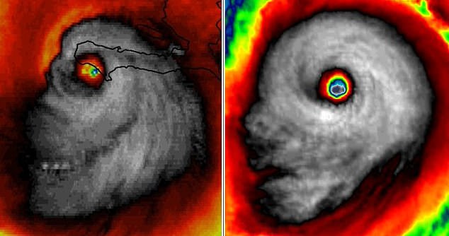 Hurricane Milton forms eerie skull like face moments before approaching Florida