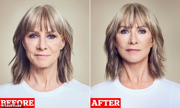 High Street designer Karen Millen, 63, pictured before and after her facelift surgery which she had carried out at the Cadogan Clinic in Chelsea, West London