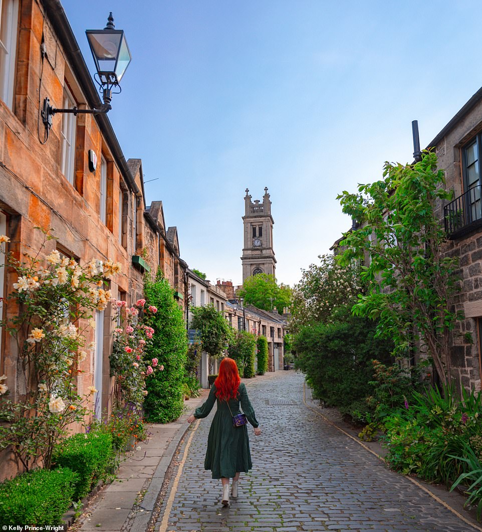 Kelly is pictured above strolling along Circus Lane in Edinburgh. If she could star in any fairytale movie, what would it be? “Well, The Princess Diaries 3 has been officially confirmed, so I'm definitely available,” she said