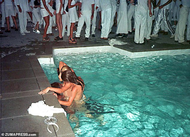 In photos taken at Diddy's penultimate party in 2008, scantily clad, half-naked girls run around the pool