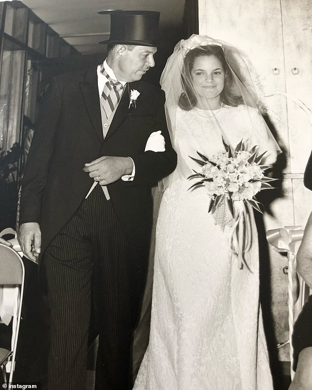 Ina, seen here with her father, Charles Rosenberg, on her wedding day in 1968, said she was 'terrified' he would kill her