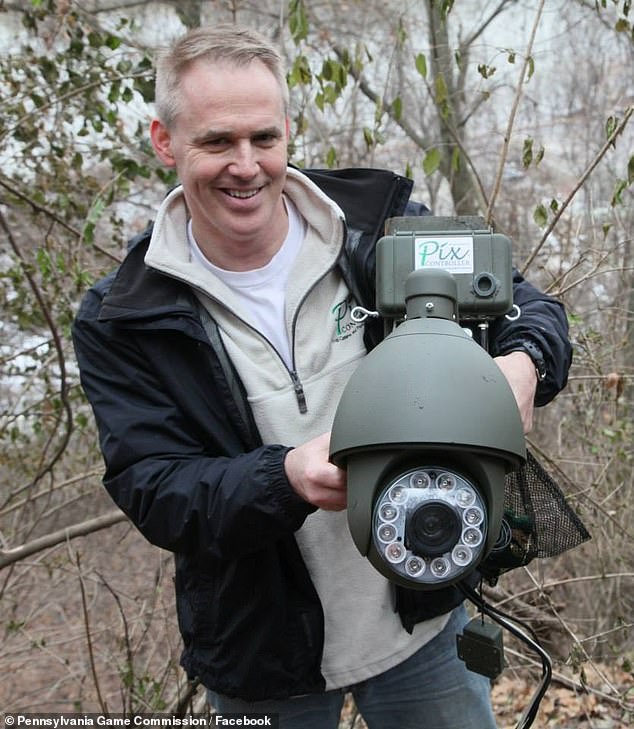 Bill Powers, founder of wildlife streaming service PixCams, recently posted the footage of a fisherman and described the sighting as 'like Christmas morning'