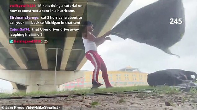 Content creator Mike Smalls, from Tampa, performed a dangerous camping stunt during Hurricane Helene that killed more than 130 people