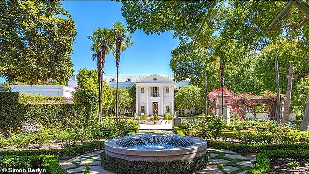 The 60-room California home, which was once on the market for $225 million in 2019, sits on approximately 8.5 acres and spans approximately 40,000 square feet.