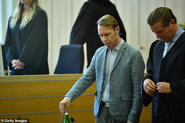 Christian Brueckner arrives at the Landgericht Braunschweig state court on October 7, 2024 for one of the last days of his trial for sex crimes