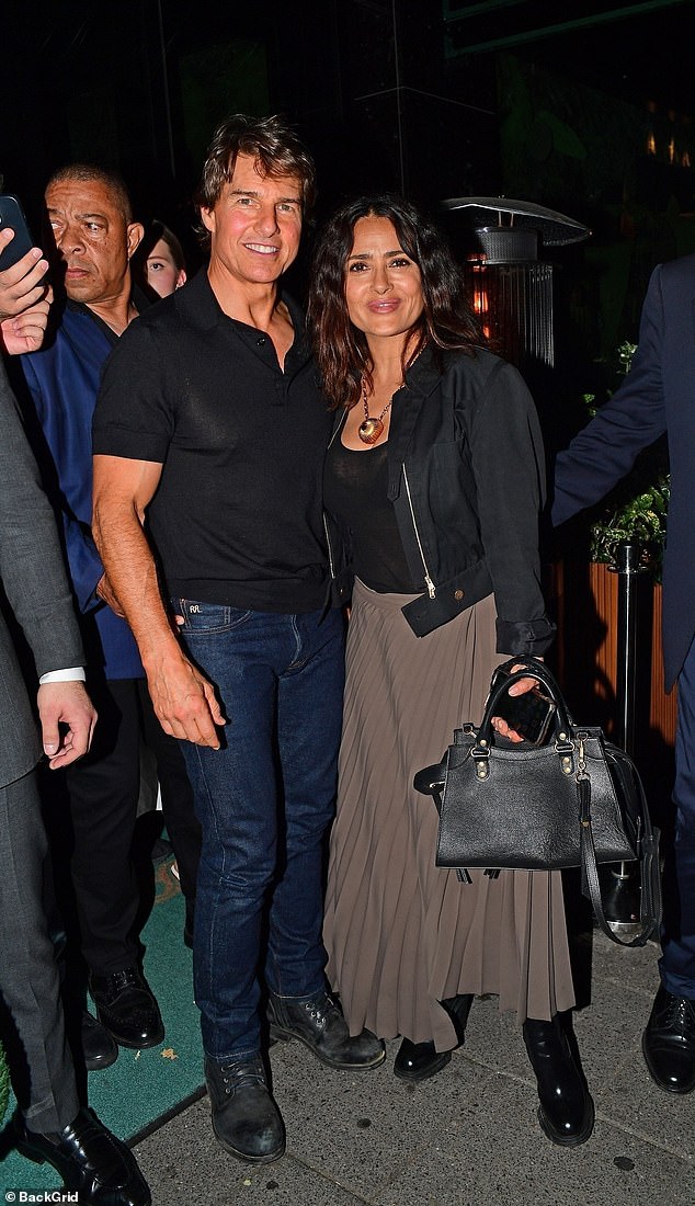 Nicole Kidman's ex-husband Tom Cruise shares a longtime friendship with Mexican-born star Salma Hayek that spans nearly two decades. Both pictured in 2022