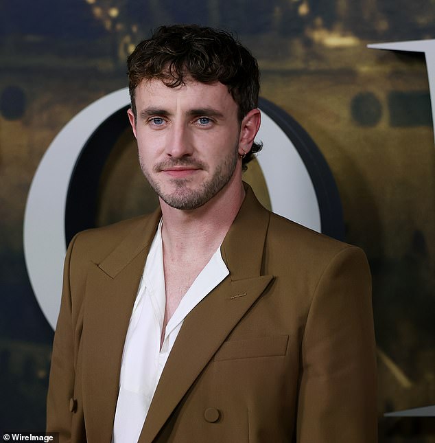 The Irish actor looked dapper in a brown suit as he led the arrival for the action film, which is a sequel to Russell Crowe's 2000 hit Gladiator.