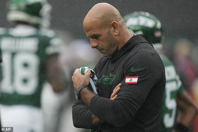 Robert Saleh was fired by the Jets on Tuesday - wearing a Lebanon pin in his final game