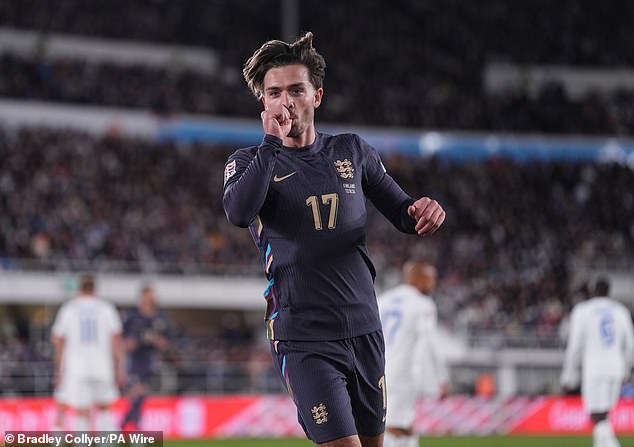 Jack Grealish aimed a celebration at his girlfriend Sasha Attwood after scoring for England