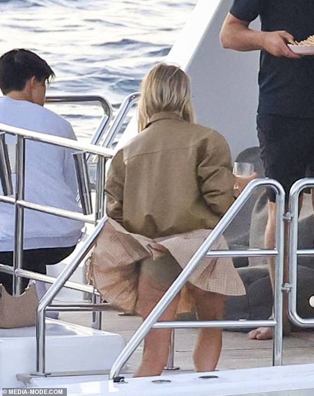 Jackie 'O' Henderson suffered a wardrobe malfunction during a party on a yacht on Thursday