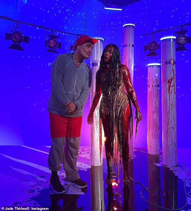 Jade Thirlwall shared blood-soaked behind-the-scenes footage from filming the music video for her new single Fantasy on Instagram on Wednesday