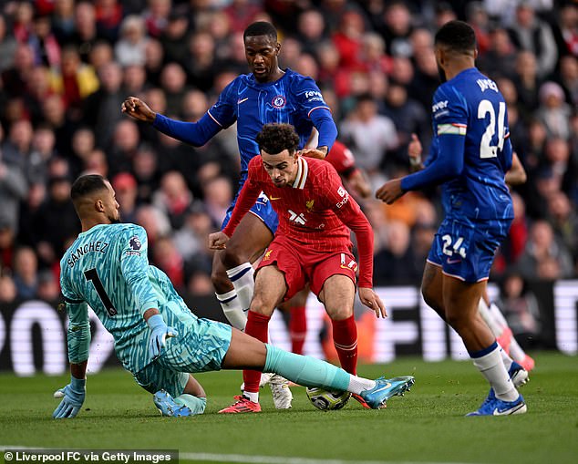 Jamie Carragher claims Chelsea were 'fortunate' not to concede a second penalty after Robert Sanchez collided with Curtis Jones - as he insists Blues keeper did not 'get enough of the ball' despite VAR overturning the decision