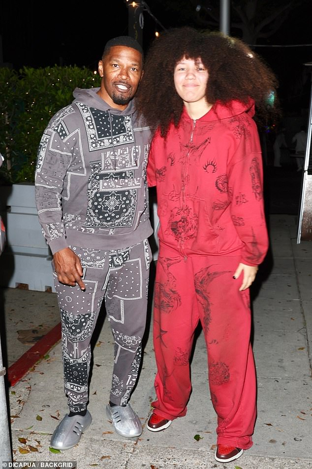 Jamie Foxx looked every bit a proud dad as he celebrated his daughter Anelise's 16th birthday with dinner at Mr. Chow