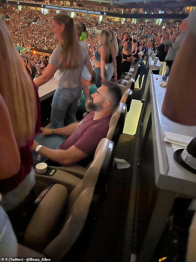 Jason Kelce has hilariously denied falling asleep at Taylor Swift's Eras Tour show in Miami