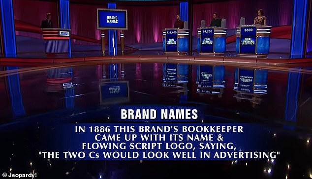 After a moment of deliberation, the contestants shared their written guesses for the clue - with the host revealing that they had all answered incorrectly