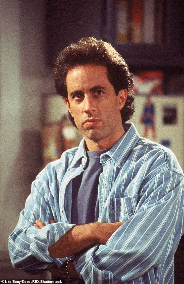 In April, the iconic comedian, 70, caused a stir when he told the New Yorker's David Remnick that hypersensitivity has ruined comedy and claimed people now worry 'so much about offending people' – pictured in Seinfeld in 1989