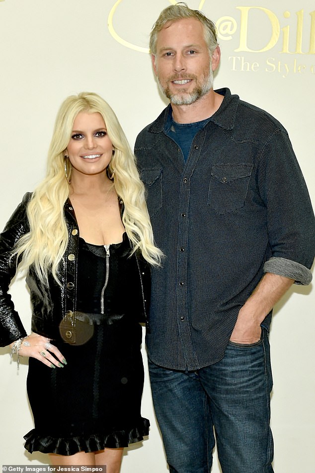 Jessica Simpson and her husband Eric Johnson have been hit with wild rumors that their long-term marriage is in trouble; in the photo in 2018