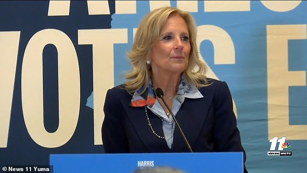 Jill Biden made her first campaign stop for Kamala Harris, rallying voters in Arizona