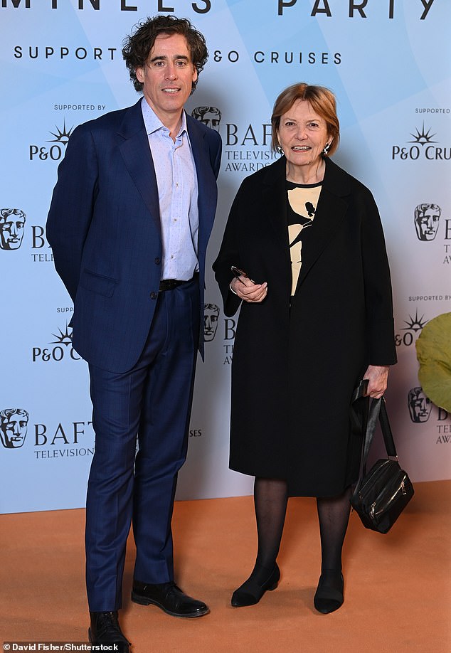 Joan Bakewell has said she regrets being known as 'the thinking man's crumpet' because her image created a stereotype about a 'frivolous girl in short skirts' (pictured with Stephen Mangan in April)