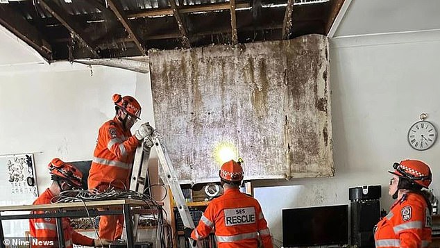 A family is left reeling after their home (pictured) was severely damaged by a hailstorm, leaving them with golf ball-sized hailstones and a $10,000 bill for repairs