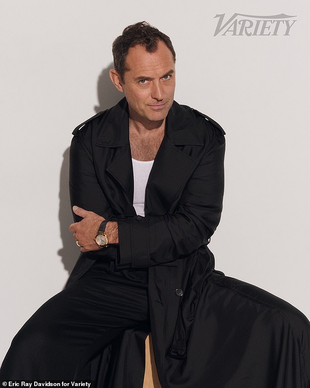 Jude Law, 51, has revealed he has 'moved on' from the time in his life when he was engaged to Sienna Miller, as he posed for a soft new shoot with VARIETY