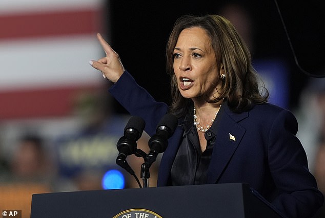 Vice President Kamala Harris speaks during her rally in Green Bay, Wisconsin on October 17. During the event, she said it became clear upon seeing him that Donald Trump has no idea what he's talking about when it comes to women's health care.