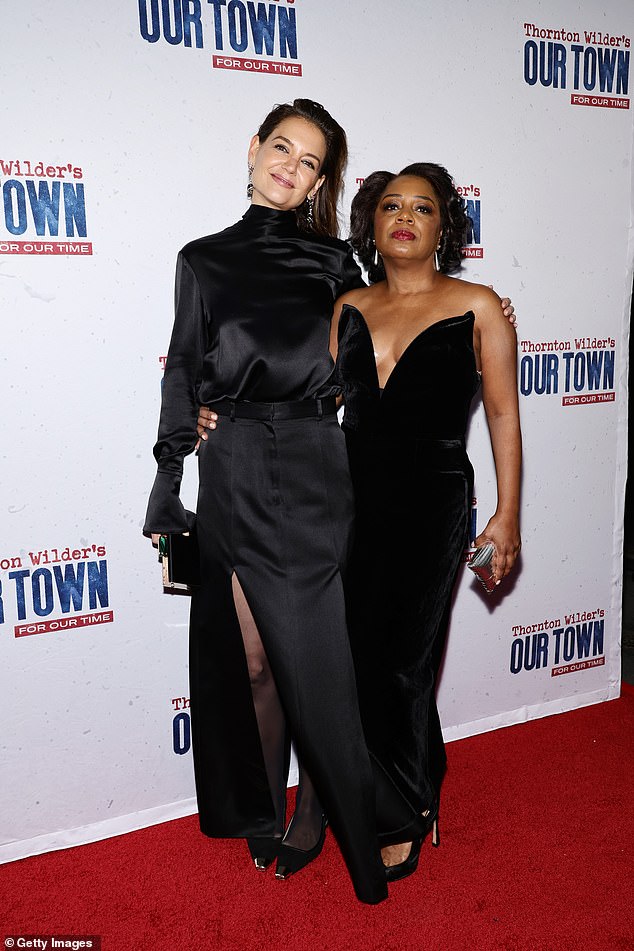 Holmes was joined by co-star Michelle Wilson, who looked radiant in a busty black dress