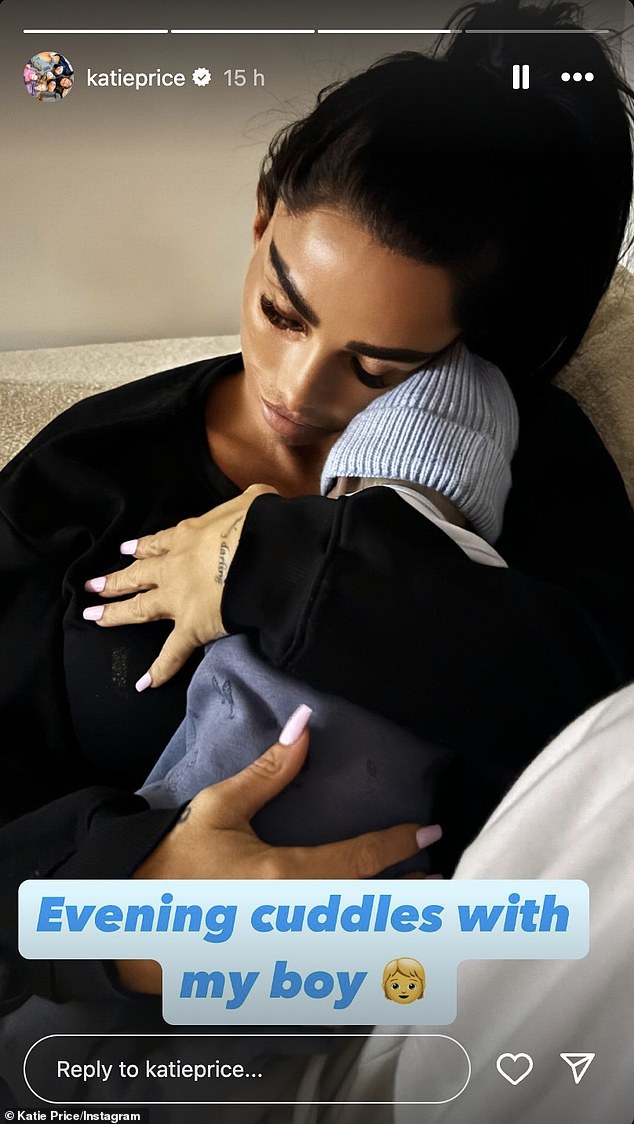 Last weekend, Katie also shared a photo cuddling a newborn boy to her chest as she prepared to star in a Channel 4 documentary about her IVF problems.