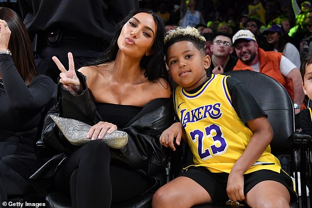 A YouTube channel belonging to Saint West, the eight-year-old son of Kim Kardashian, 43, and Kanye West, 47, disappeared on Wednesday after two posts critical of Vice President Kamala Harris were posted on the account a day earlier. Pictured last December in LA