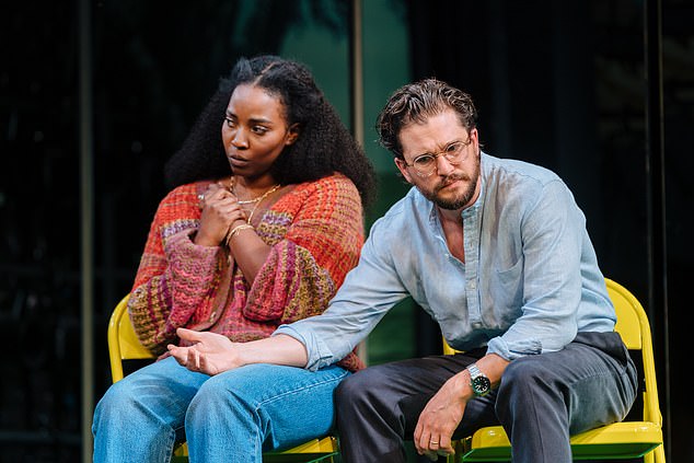 Actor Kit Harington with Olivia Washington in Slave Play at the Noël Coward Theatre