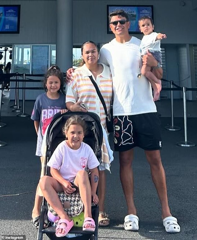 Souths full-back (pictured with his family last week) has reportedly lost 5kg over the off-season and is ready to impress