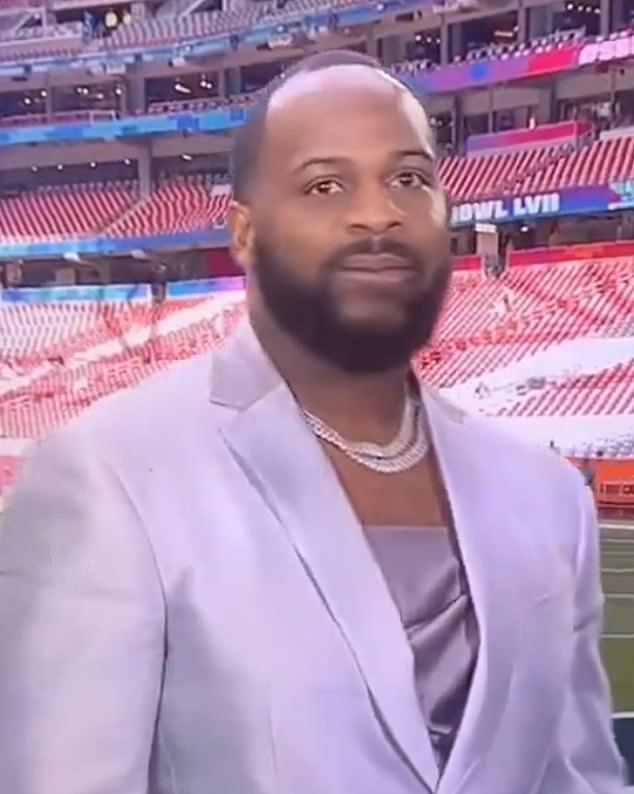 Fletcher Cox wore a lavender blazer when he was interviewed by Michael Strahan on Sunday