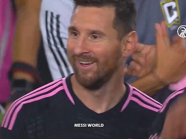 Lionel Messi looked emotional after Inter Miami won the Supporters' Shield against Columbus