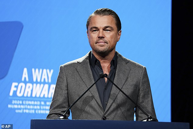 Leonardo DiCaprio, 49, attended the 2024 Hilton Humanitarian Award show where he presented the top prize to Amazon Frontlines