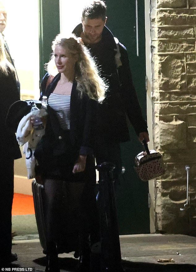 Lucy Beaumont has sparked romance rumors with sound engineer Martin Wallace after they were spotted leaving the theater in North Yorkshire on Thursday