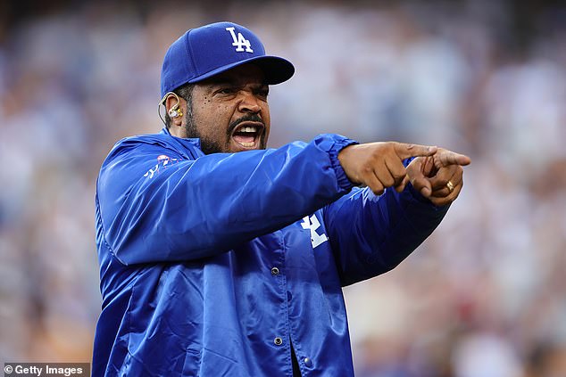 Ice Cube appeared on the field prior to Game 2 of the Dodgers-Yankees World Series