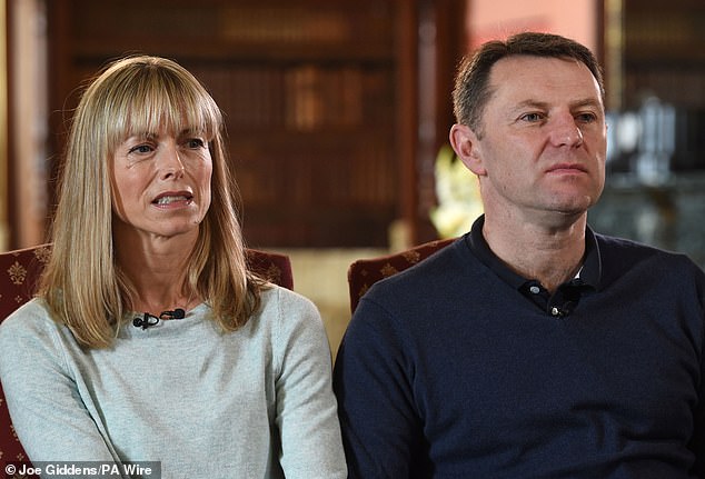 Kate and Gerry McCann are pictured in a 2017 interview. Brueckner is currently on trial for three rapes and two counts of child abuse between 2000 and 2017 in Portugal, near the Algarve resort of Praia da Luz, where Madeleine disappeared while on holiday.