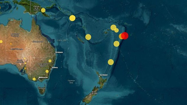 An earthquake with a magnitude of 6.5 has struck off the coast of Tonga