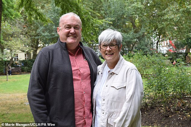 Paul Read has seen his fatal brain tumor shrink by half thanks to a new radioactive therapy that experts hope will eradicate the disease. Here Mr Read is pictured with his wife Pauline