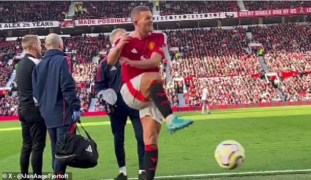 Matthijs de Ligt furiously kicked a ball away after Brentford scored while he was receiving treatment