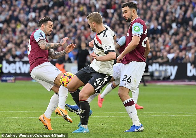 Danny Ings went down in the 90th minute under a challenge from Matthijs de Ligt